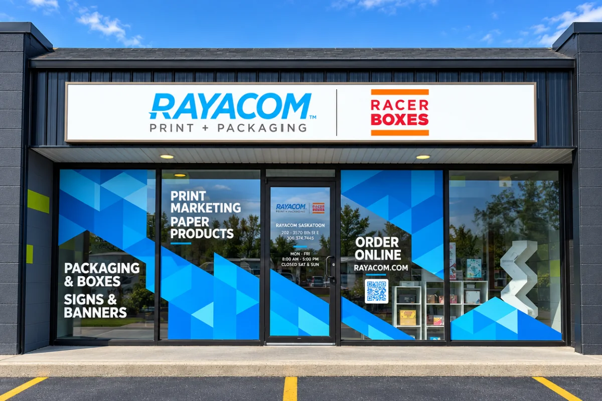 Rayacom Saskatoon print shop storefront