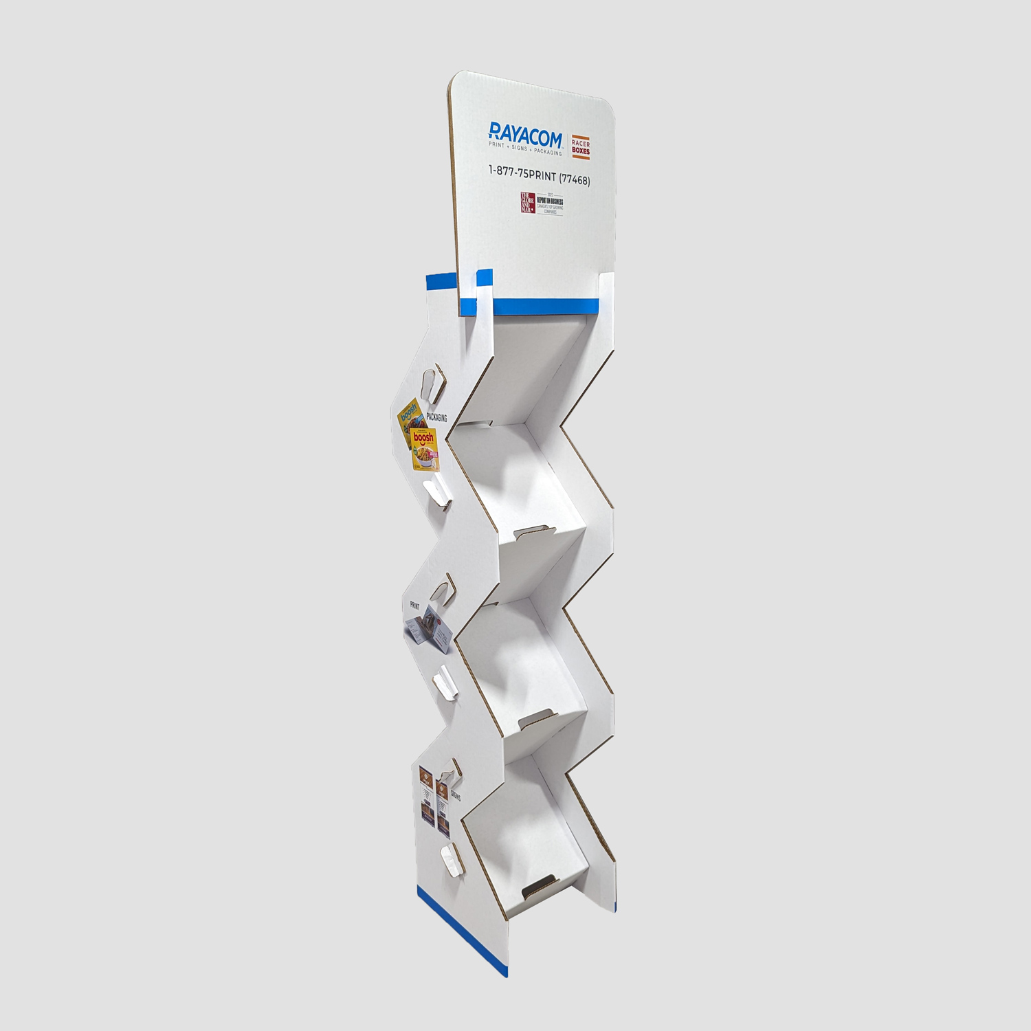 6-Tiered Cardboard Booklet Floor Stand