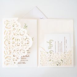 Elegant-Ivory-Tri-fold-Laser-Cut-Wedding-Invitation-Cards